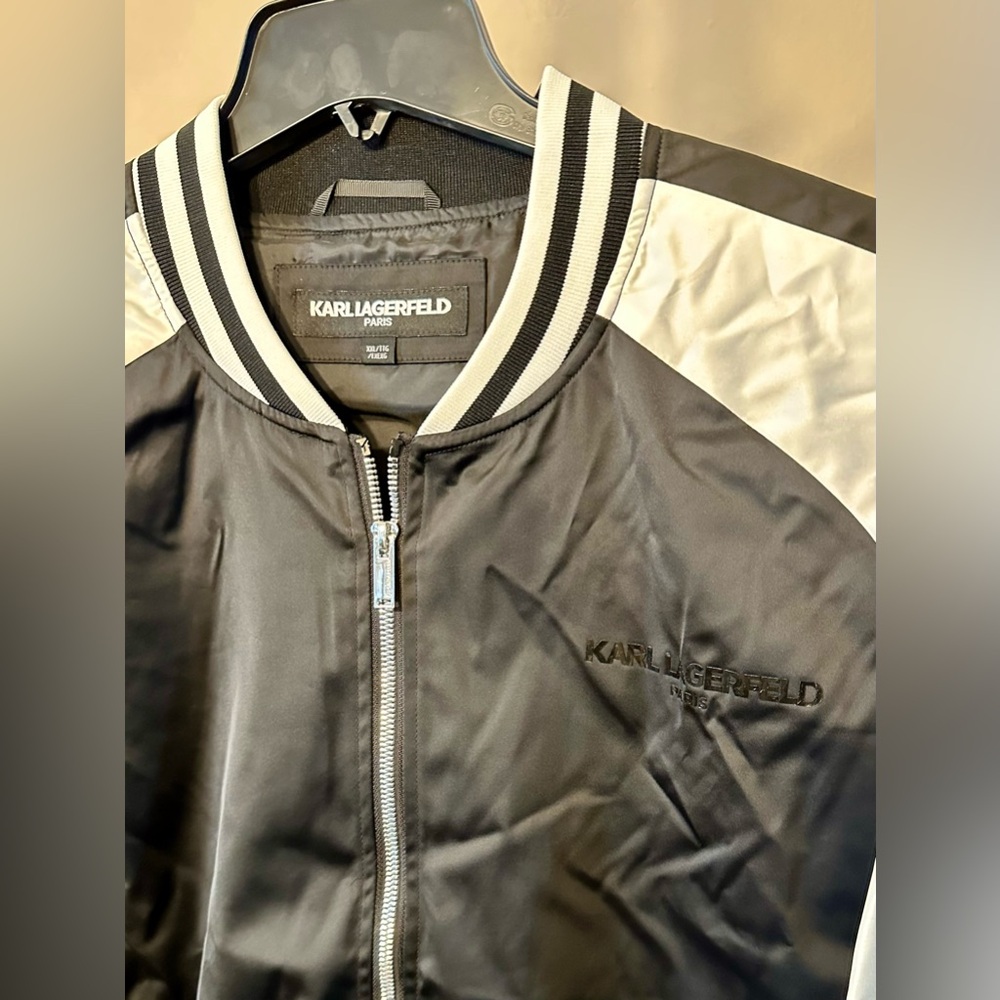 Karl Lagerfeld Paris Colorblock Varsity Jacket - XXL - Picture 4 of 7